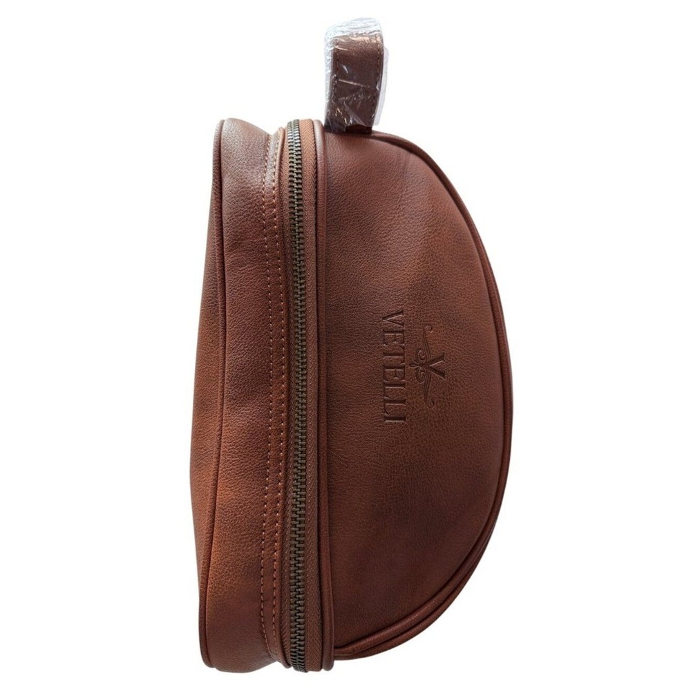 Vetelli Gioia Toiletry Bag Men's Brown Vegan Leather Travel Dopp Kit Organizer